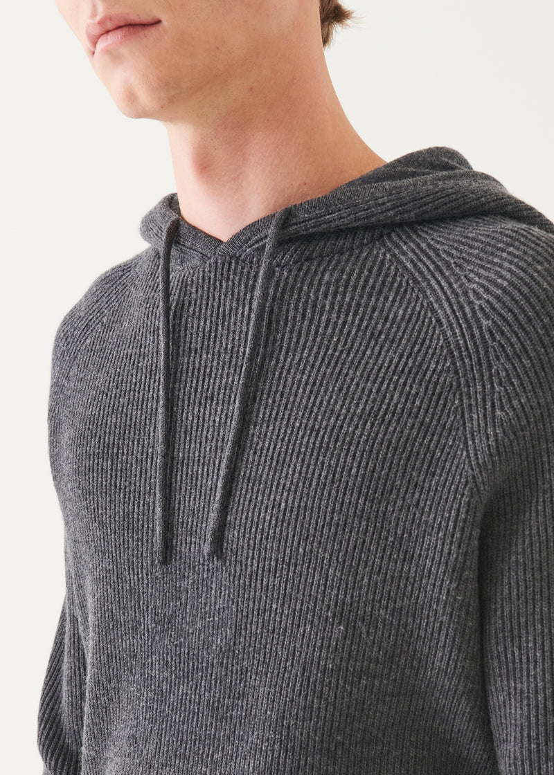 Merino Ribbed Hoodie