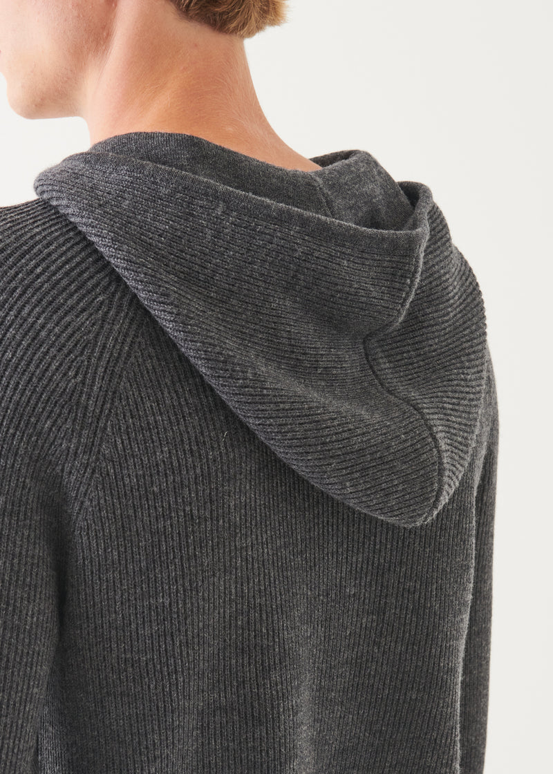 Merino Ribbed Hoodie