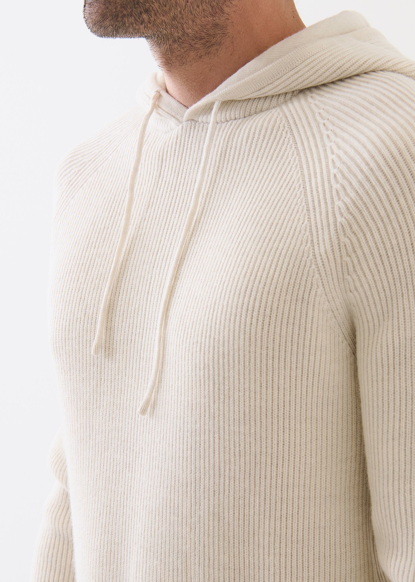 Merino Ribbed Hoodie
