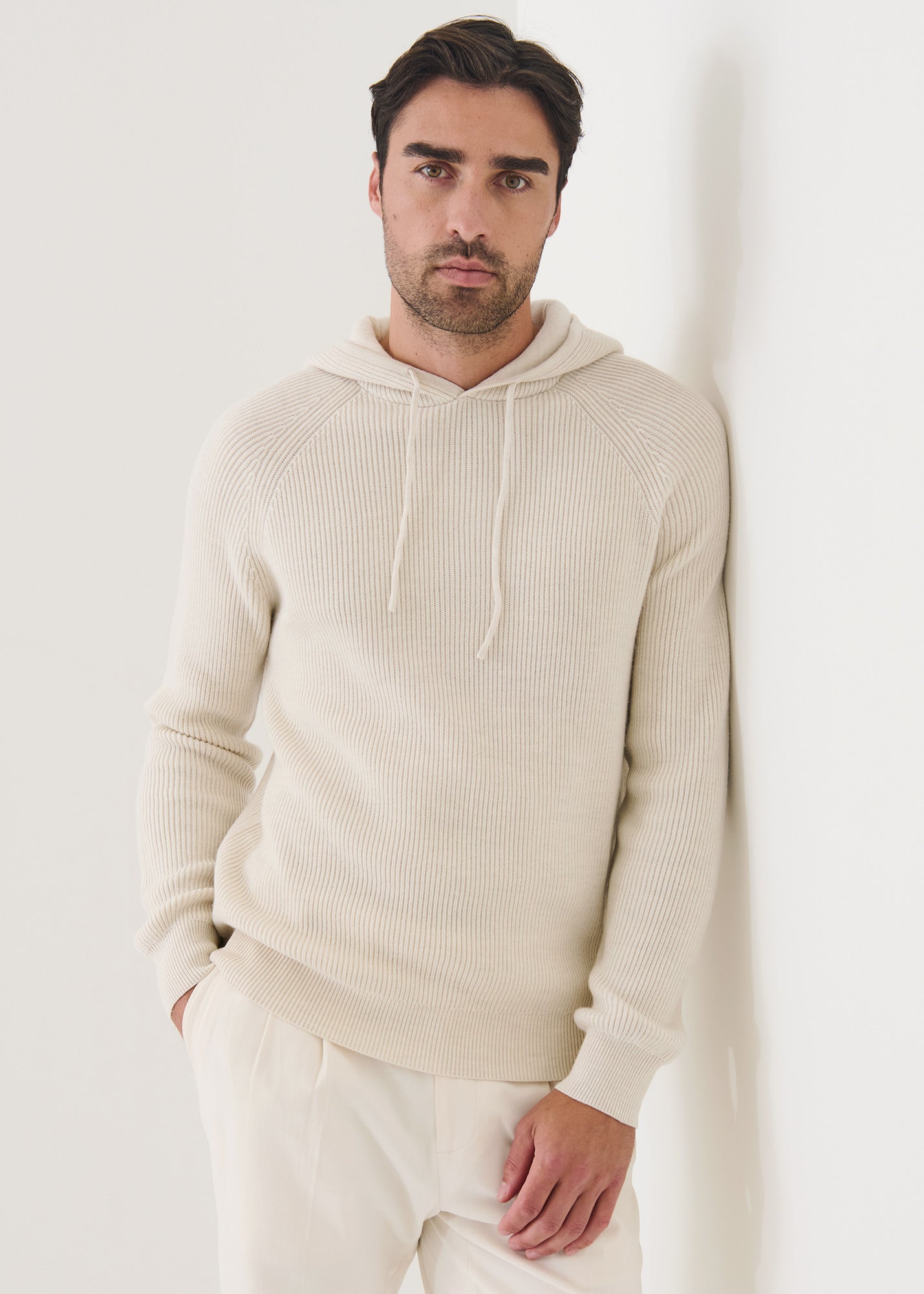 Merino Ribbed Hoodie