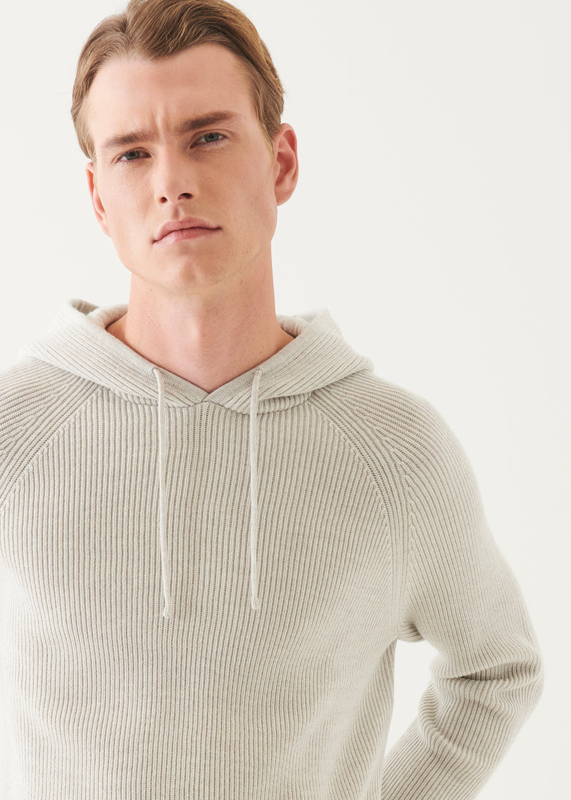 Merino Ribbed Hoodie