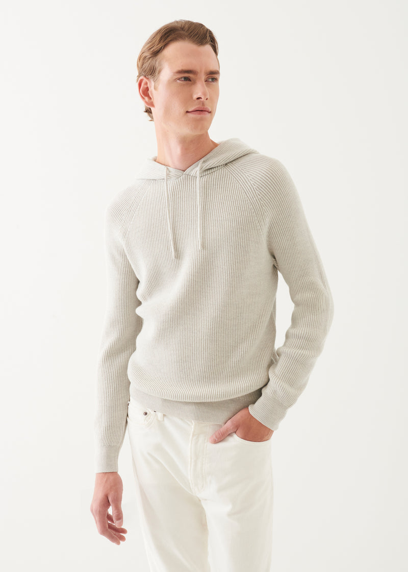 Merino Ribbed Hoodie