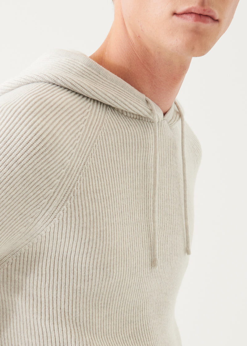 Merino Ribbed Hoodie