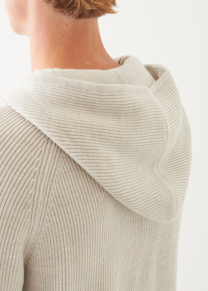 Merino Ribbed Hoodie