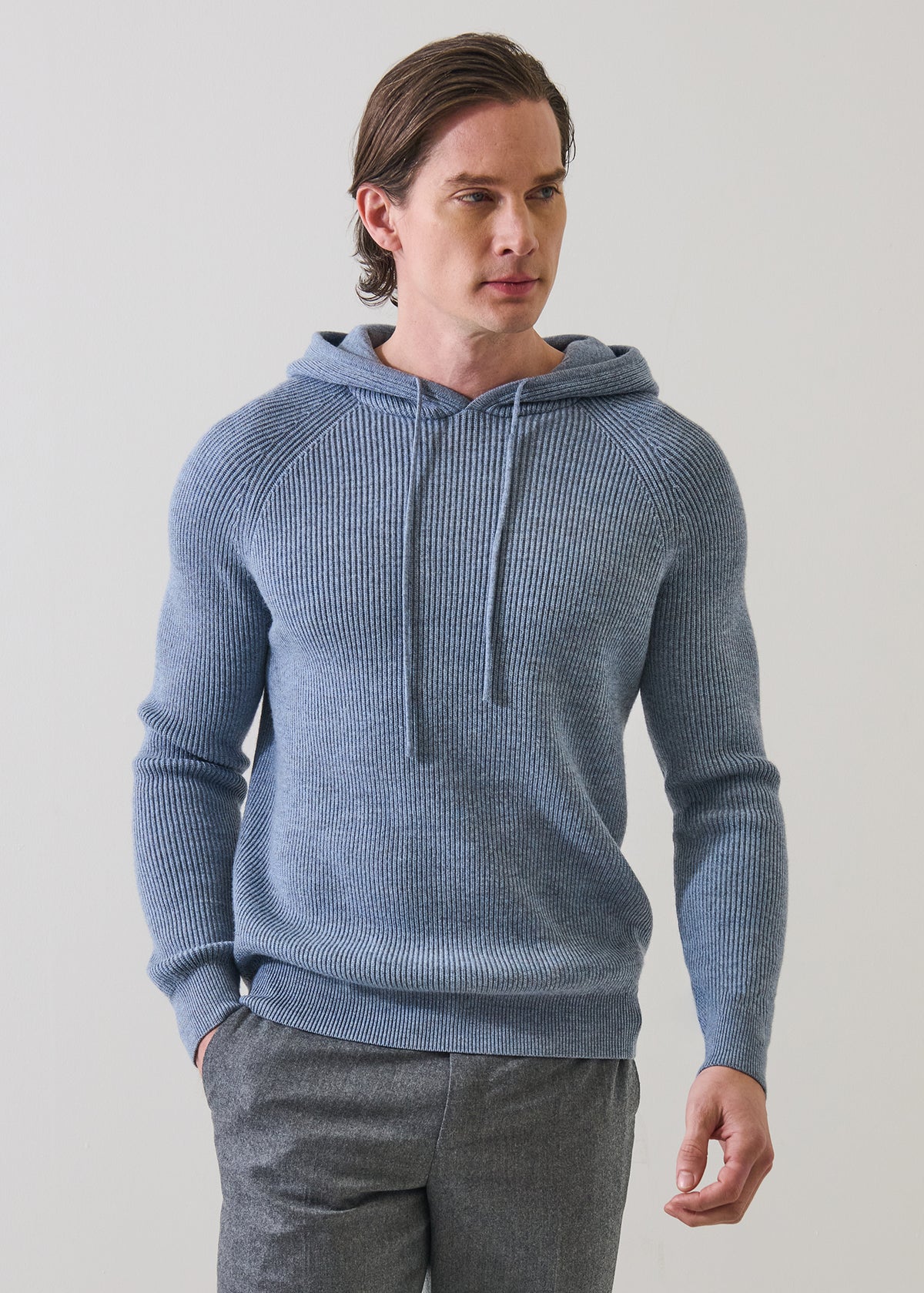 Merino Ribbed Hoodie - PATRICK ASSARAF