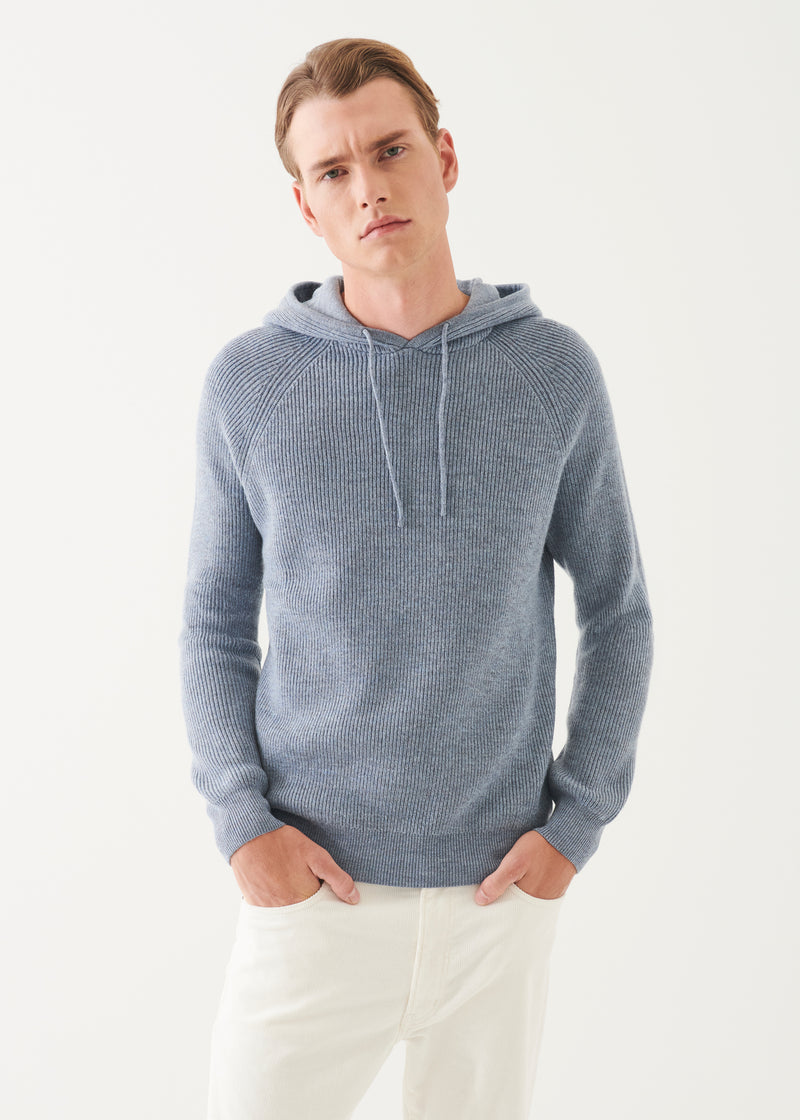 Merino Ribbed Hoodie