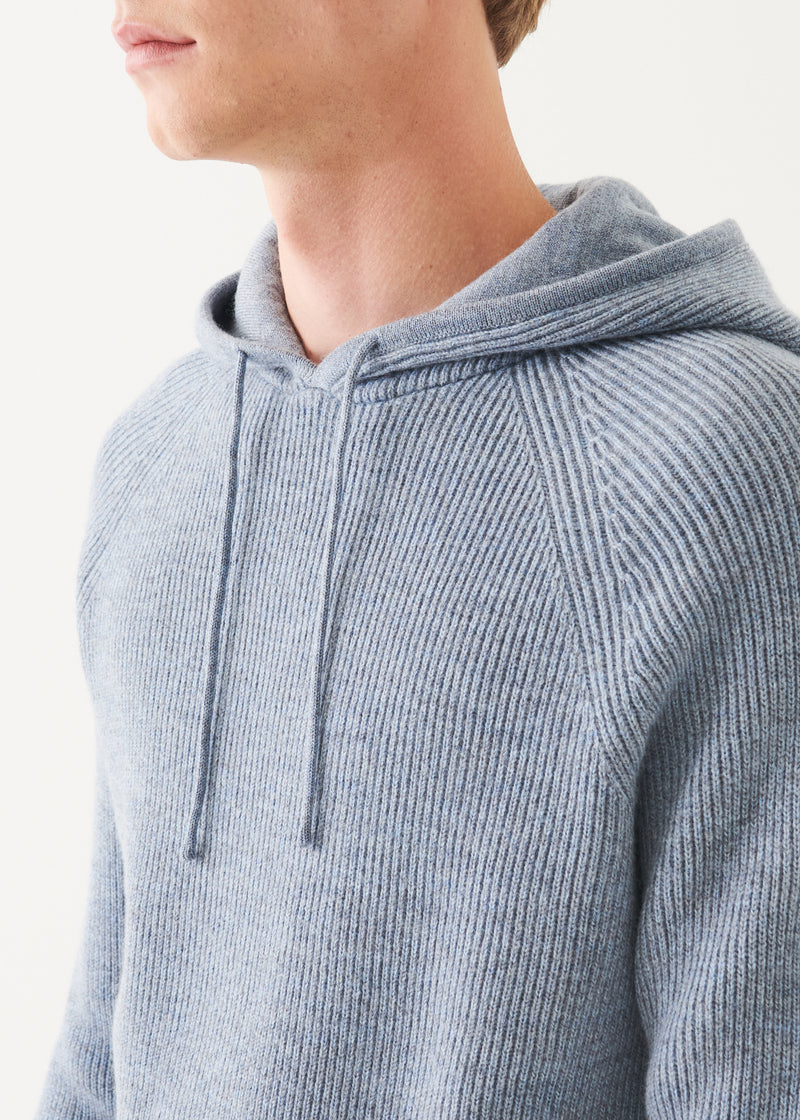 Merino Ribbed Hoodie