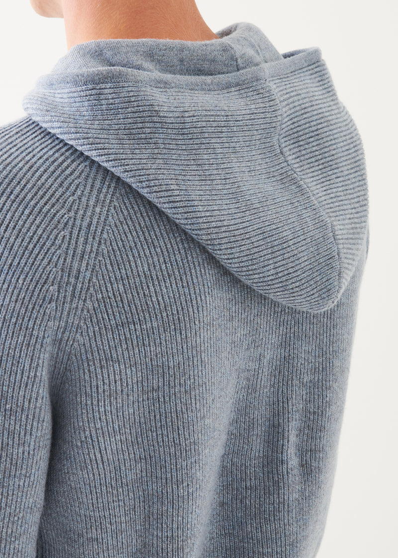 Merino Ribbed Hoodie