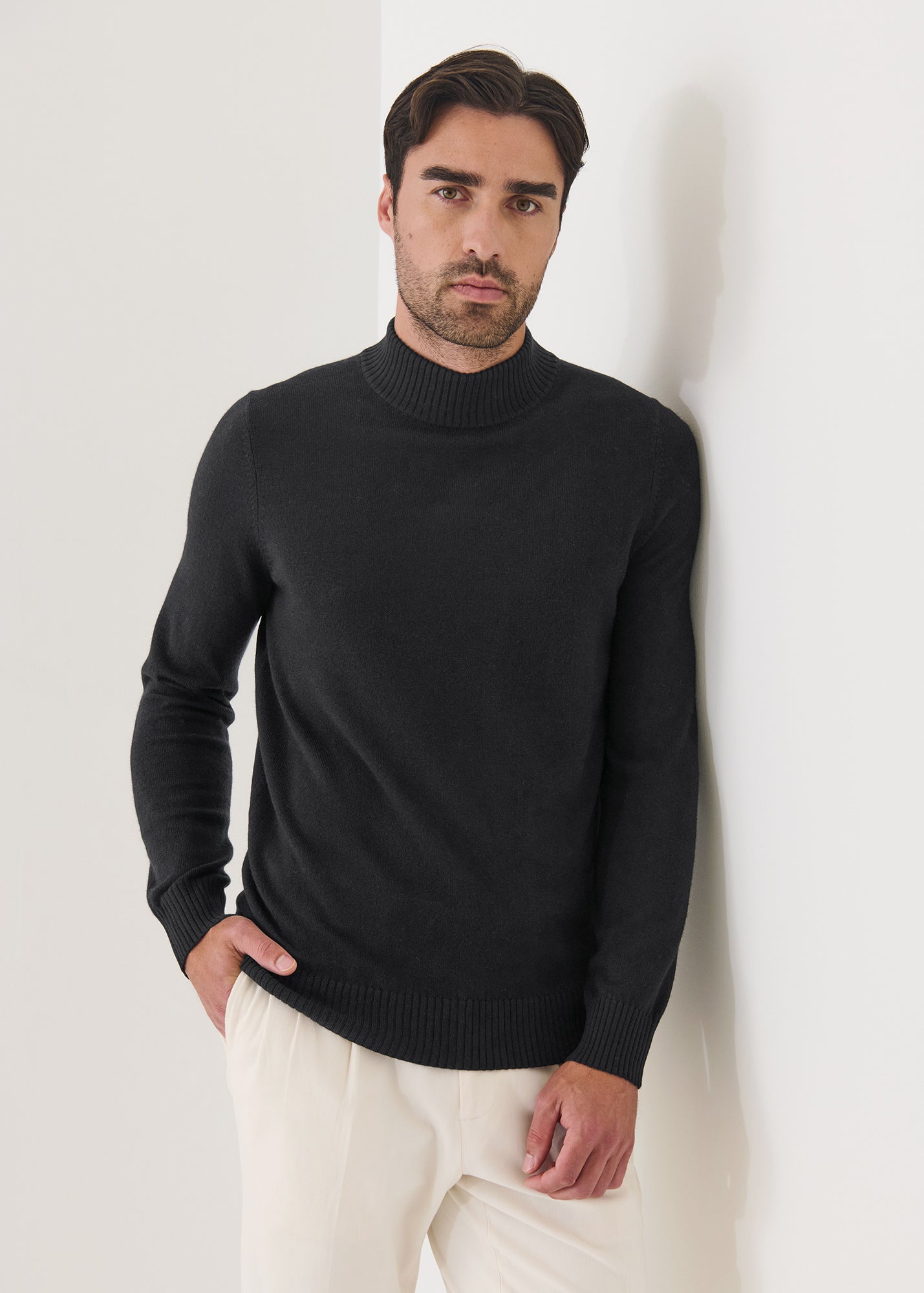 Merino Mock Neck Sweater