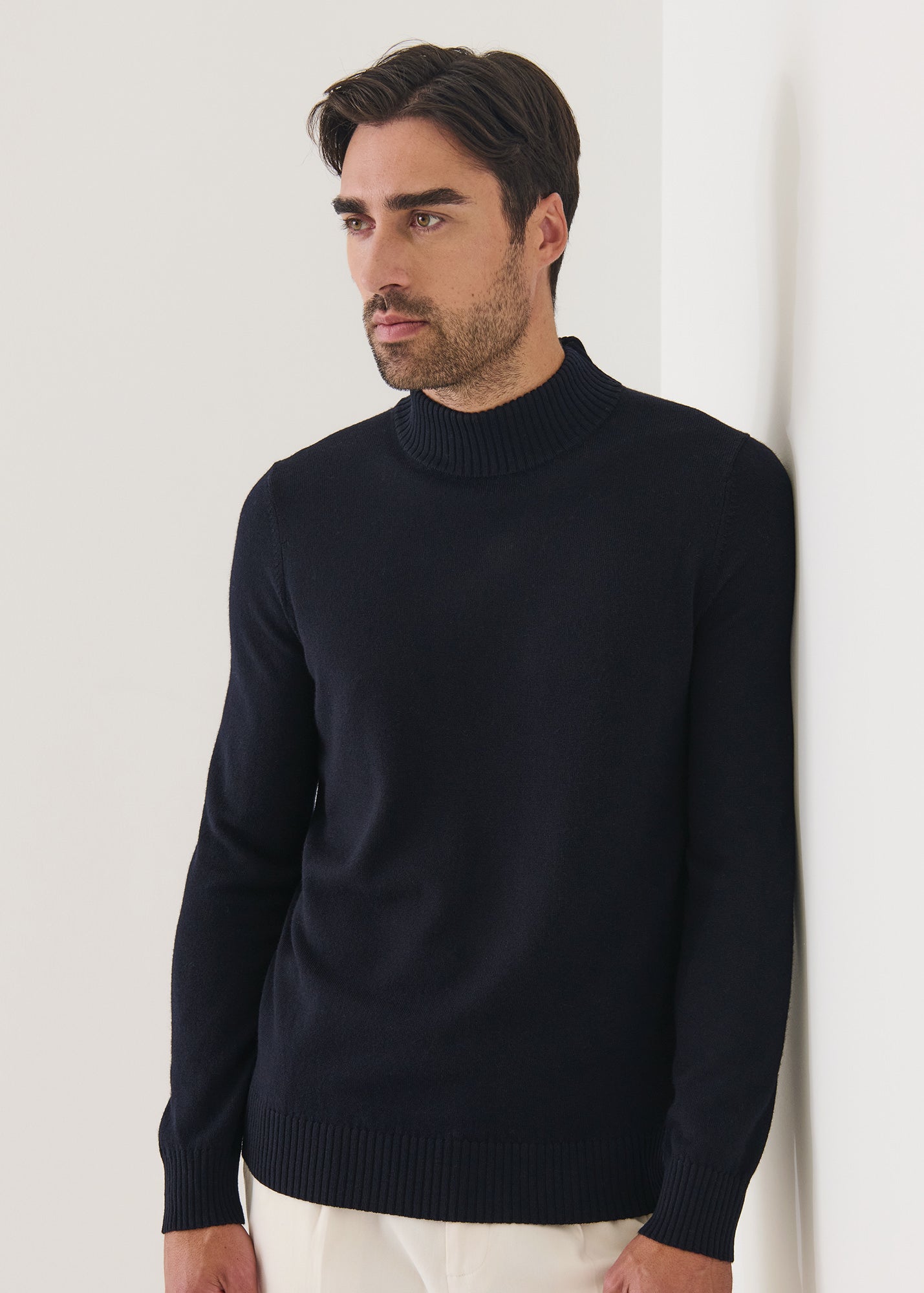 Merino Mock Neck Sweater