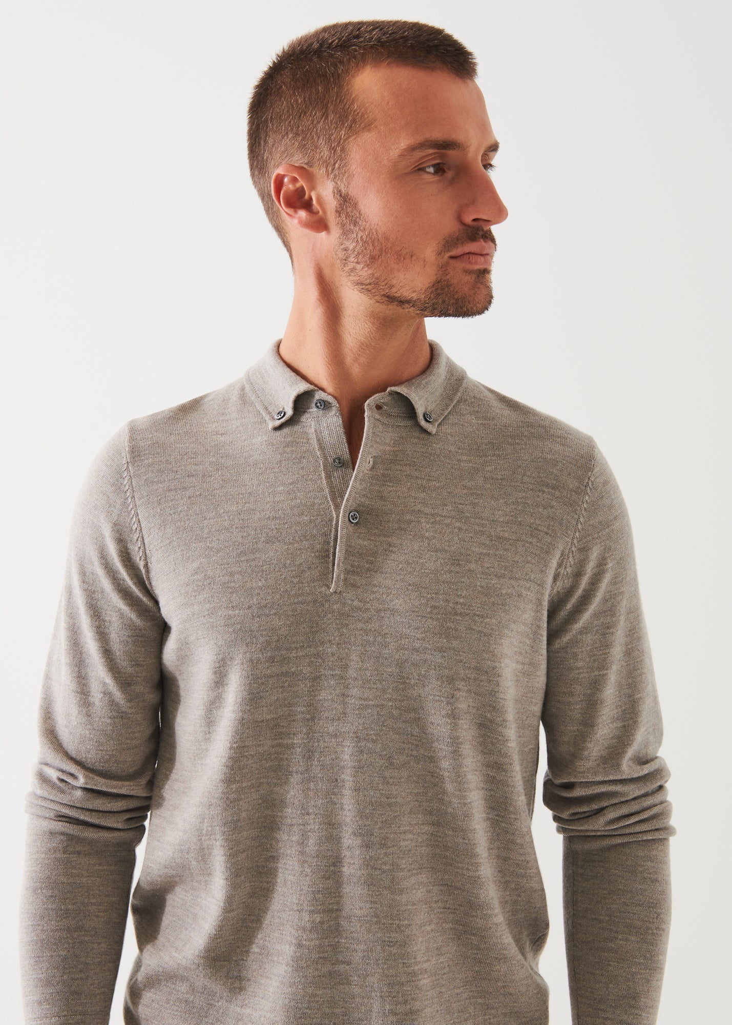 MERINO WOOL BUTTON DOWN POLO | PATRICK ASSARAF.