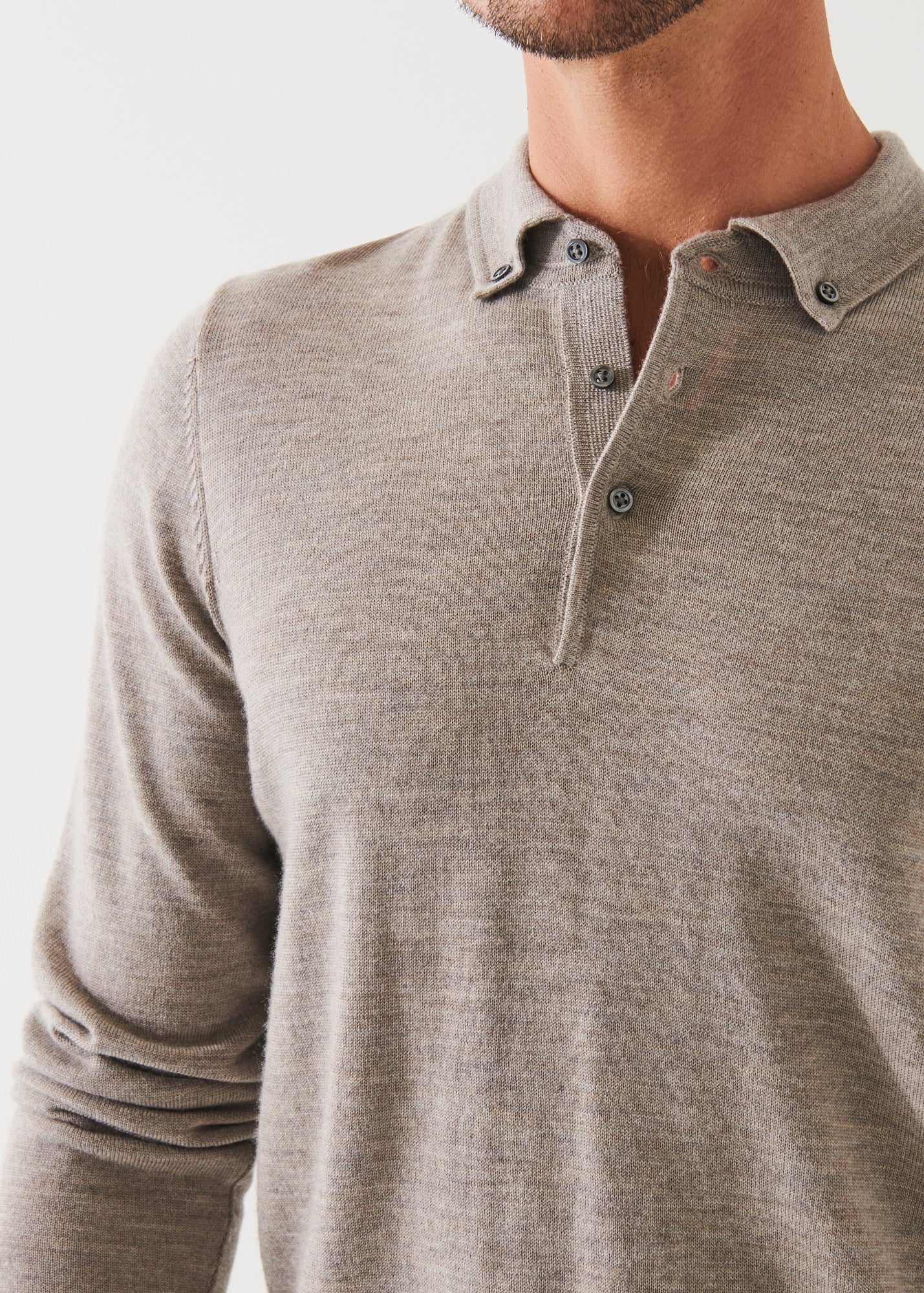 MERINO WOOL BUTTON DOWN POLO | PATRICK ASSARAF.
