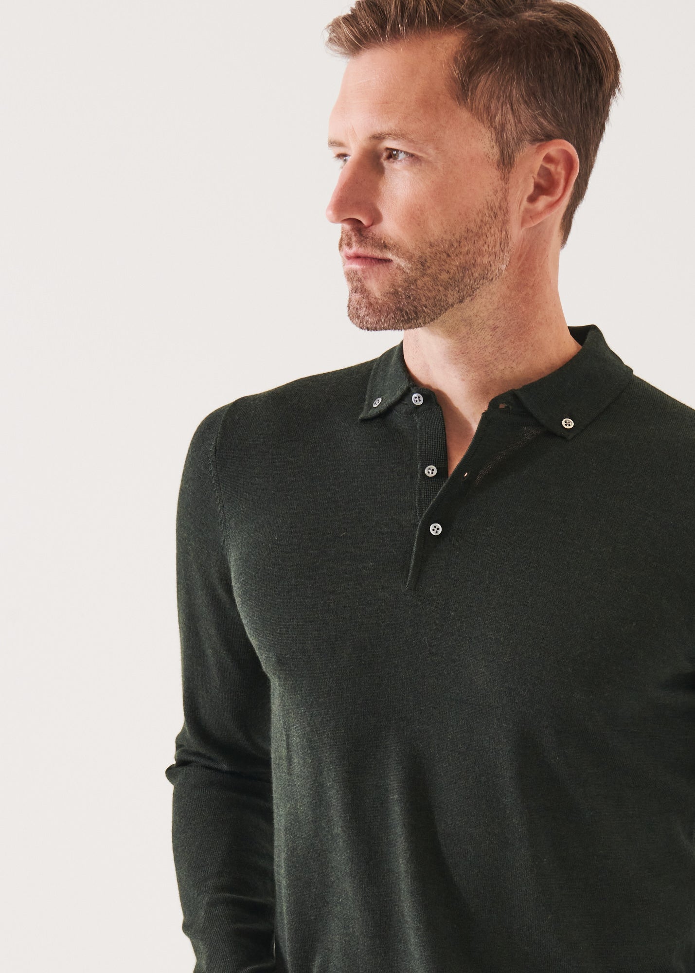 MERINO WOOL BUTTON DOWN POLO | PATRICK ASSARAF.