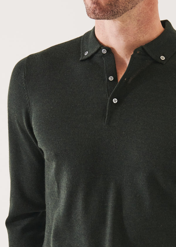 MERINO WOOL BUTTON DOWN POLO | PATRICK ASSARAF.