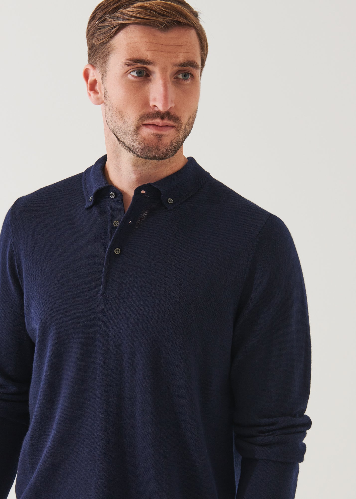MERINO WOOL BUTTON DOWN POLO | PATRICK ASSARAF.