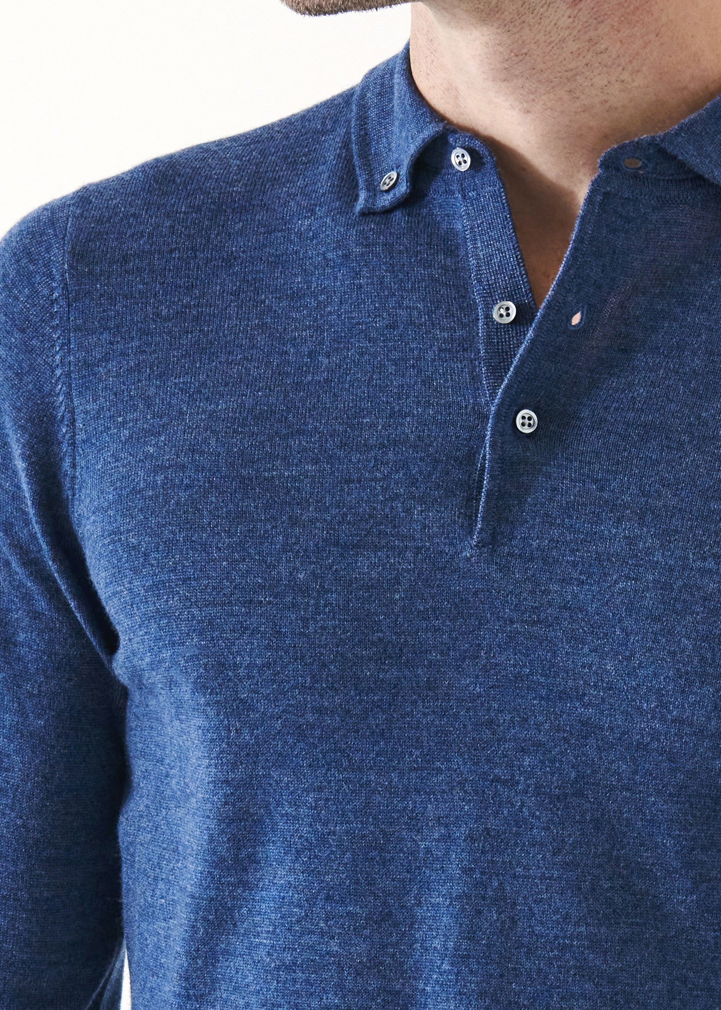 MERINO WOOL BUTTON DOWN POLO | PATRICK ASSARAF.
