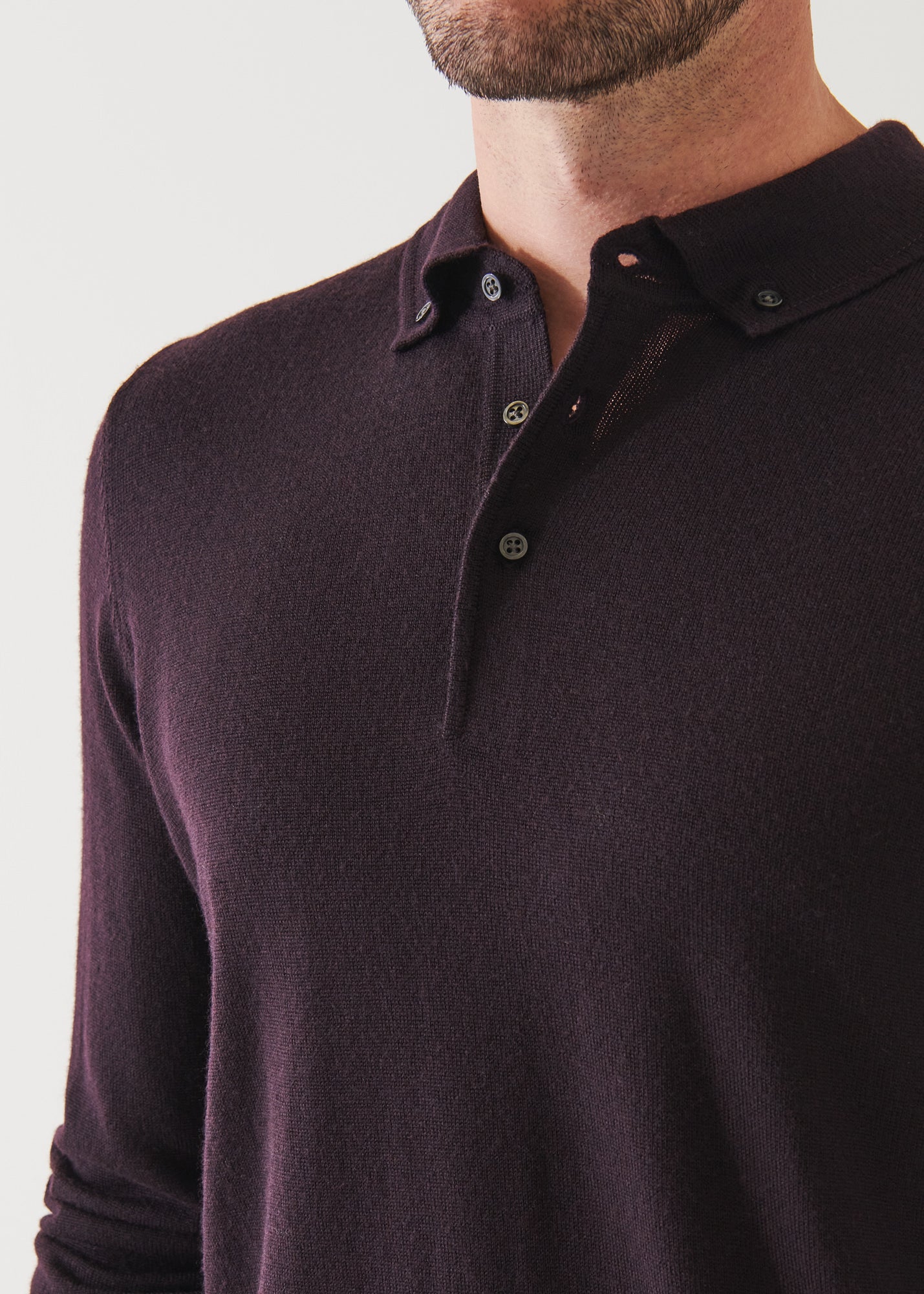 MERINO WOOL BUTTON DOWN POLO | PATRICK ASSARAF.