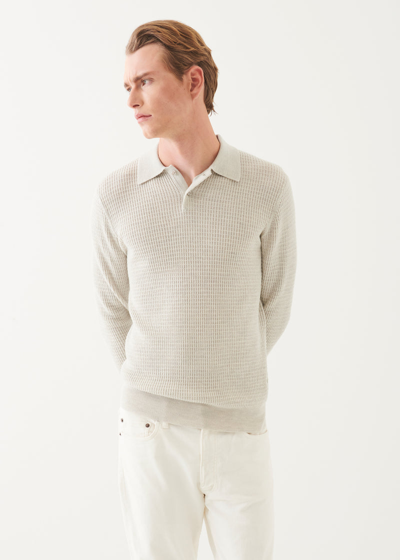 Merino Waffle Knit Polo