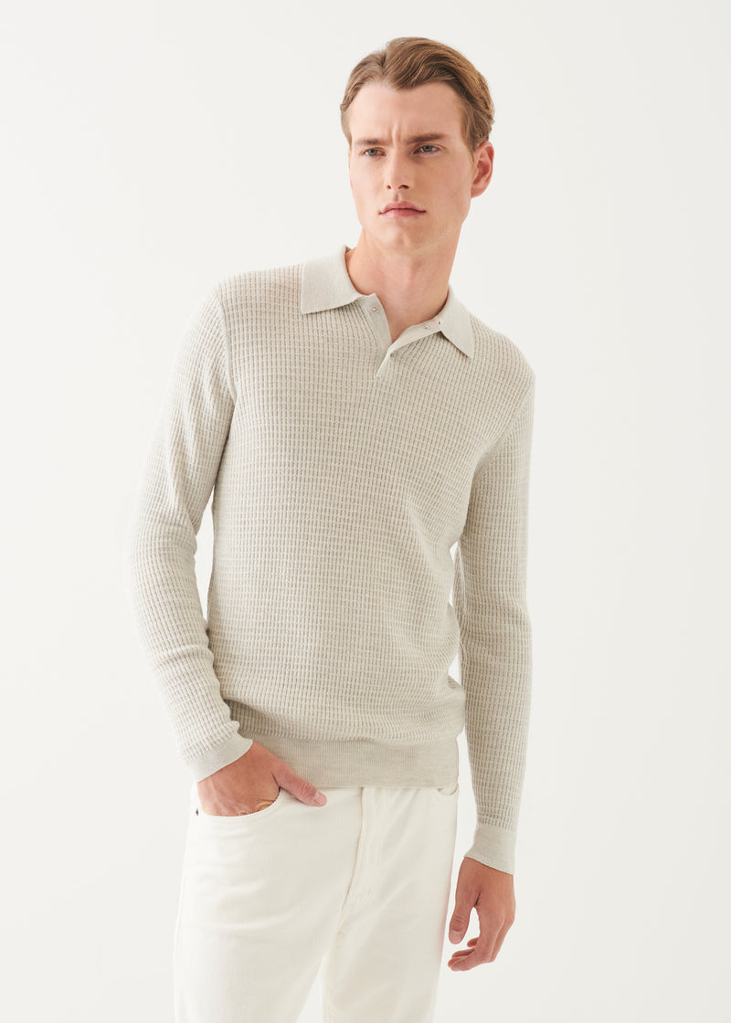 Merino Waffle Knit Polo