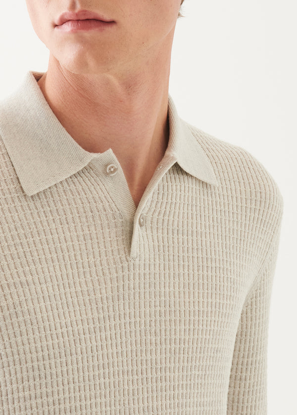 Merino Waffle Knit Polo