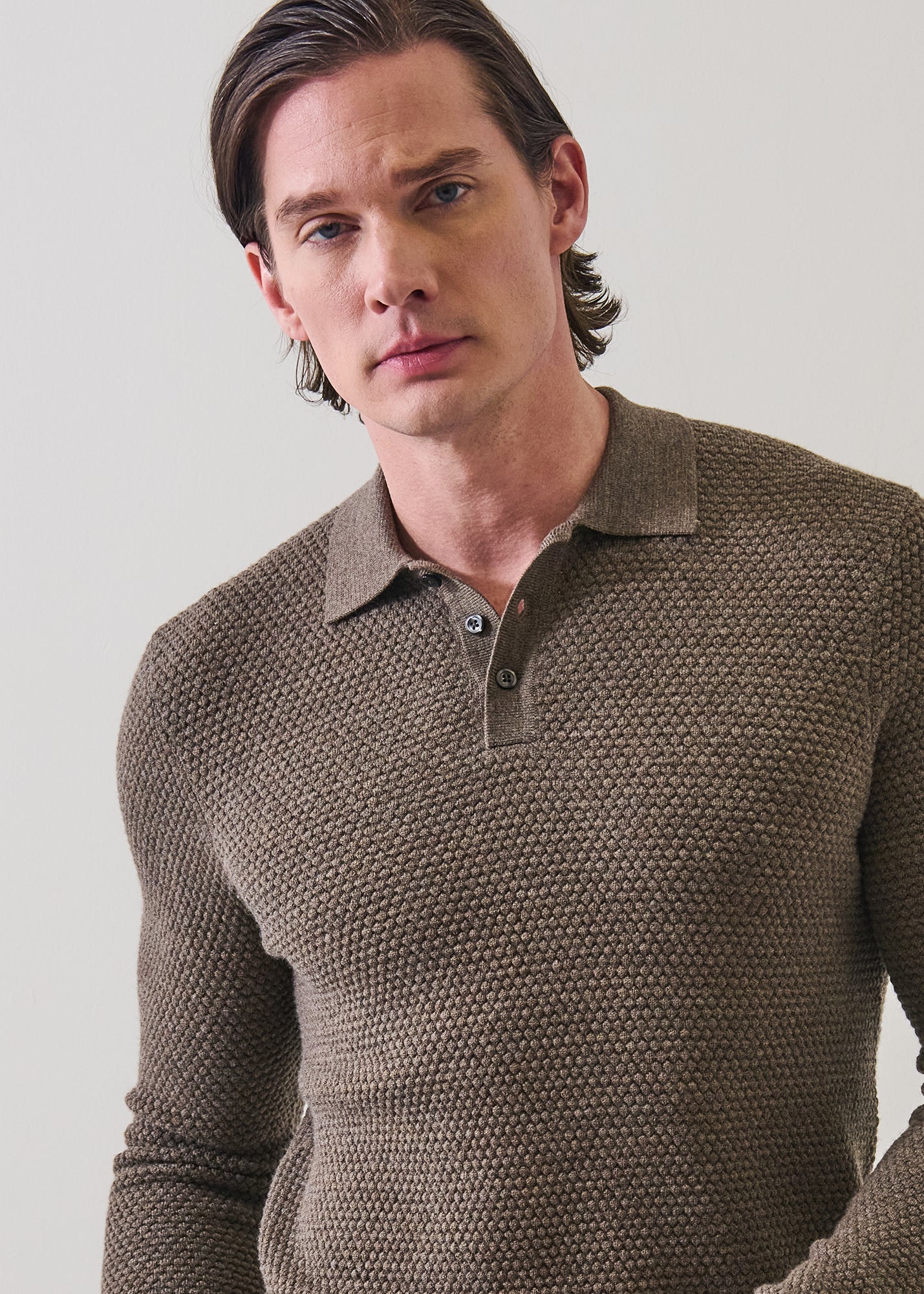 Extra-Fine Merino Wool Bubble Stitch Polo - PATRICK ASSARAF
