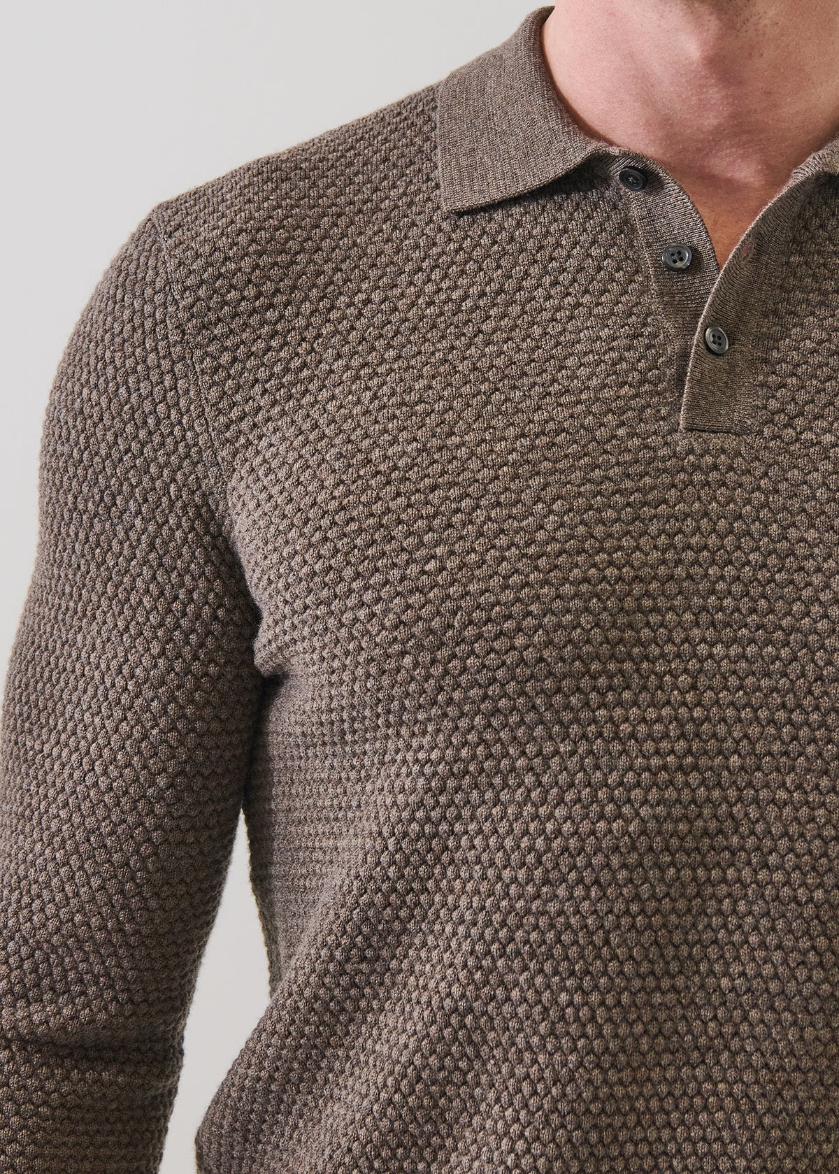Extra-Fine Merino Wool Bubble Stitch Polo - PATRICK ASSARAF