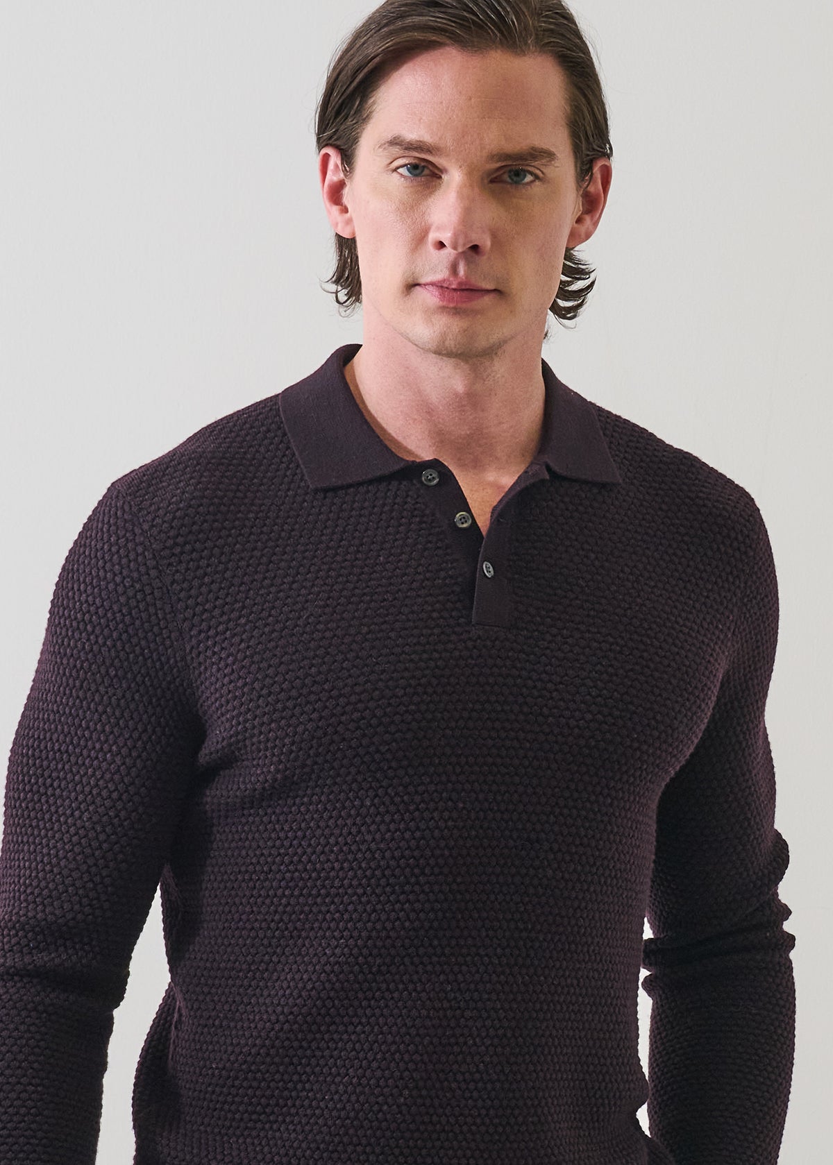 Extra-Fine Merino Wool Bubble Stitch Polo - PATRICK ASSARAF