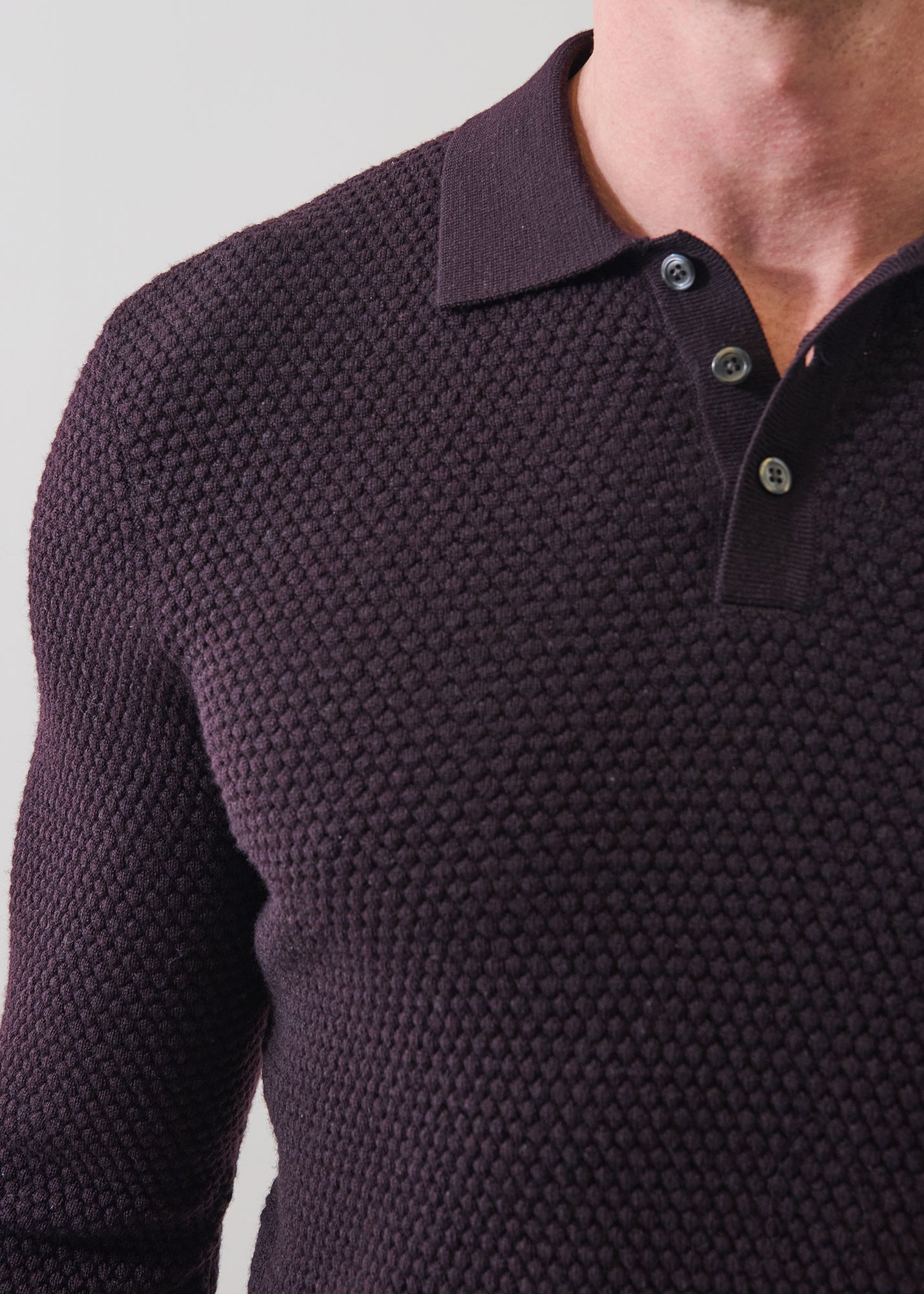 Extra-Fine Merino Wool Bubble Stitch Polo - PATRICK ASSARAF
