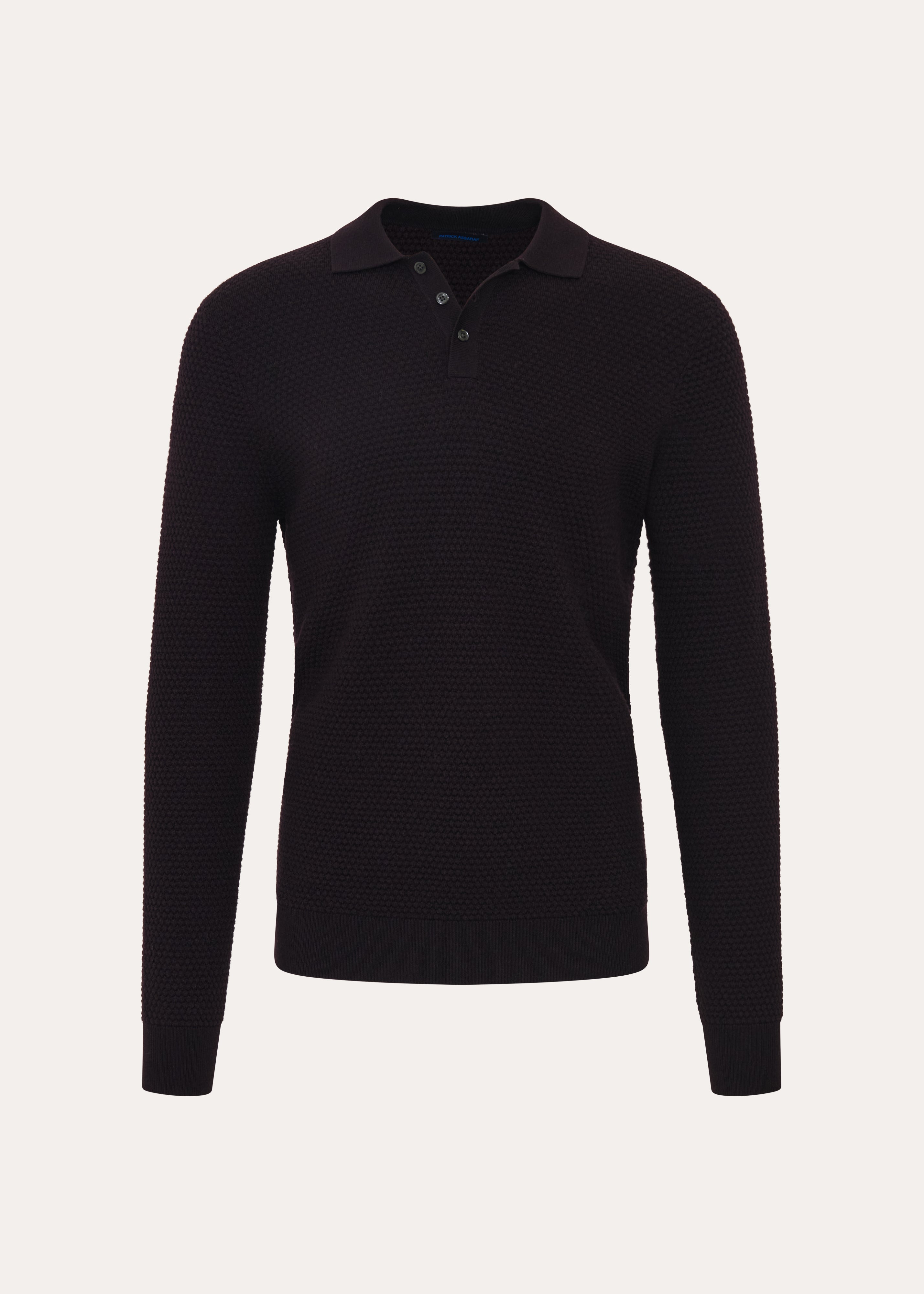 Extra-Fine Merino Wool Bubble Stitch Polo - PATRICK ASSARAF
