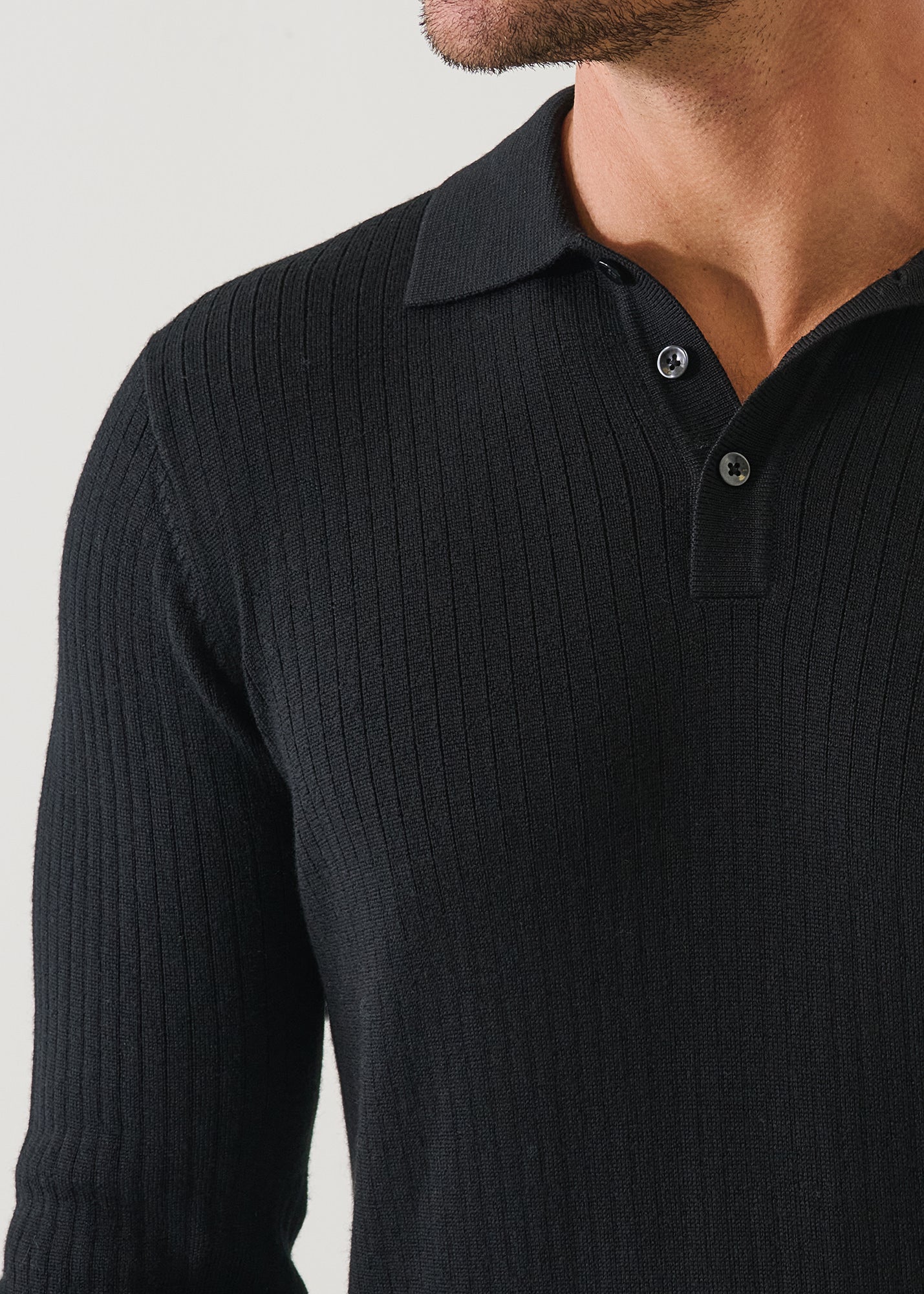 Drop Needle Merino Button Polo
