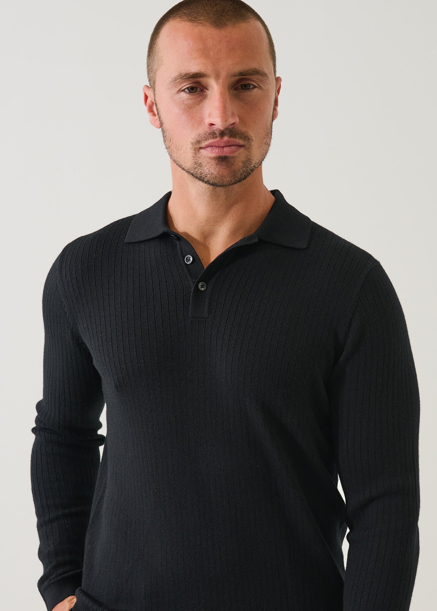 Drop Needle Merino Button Polo