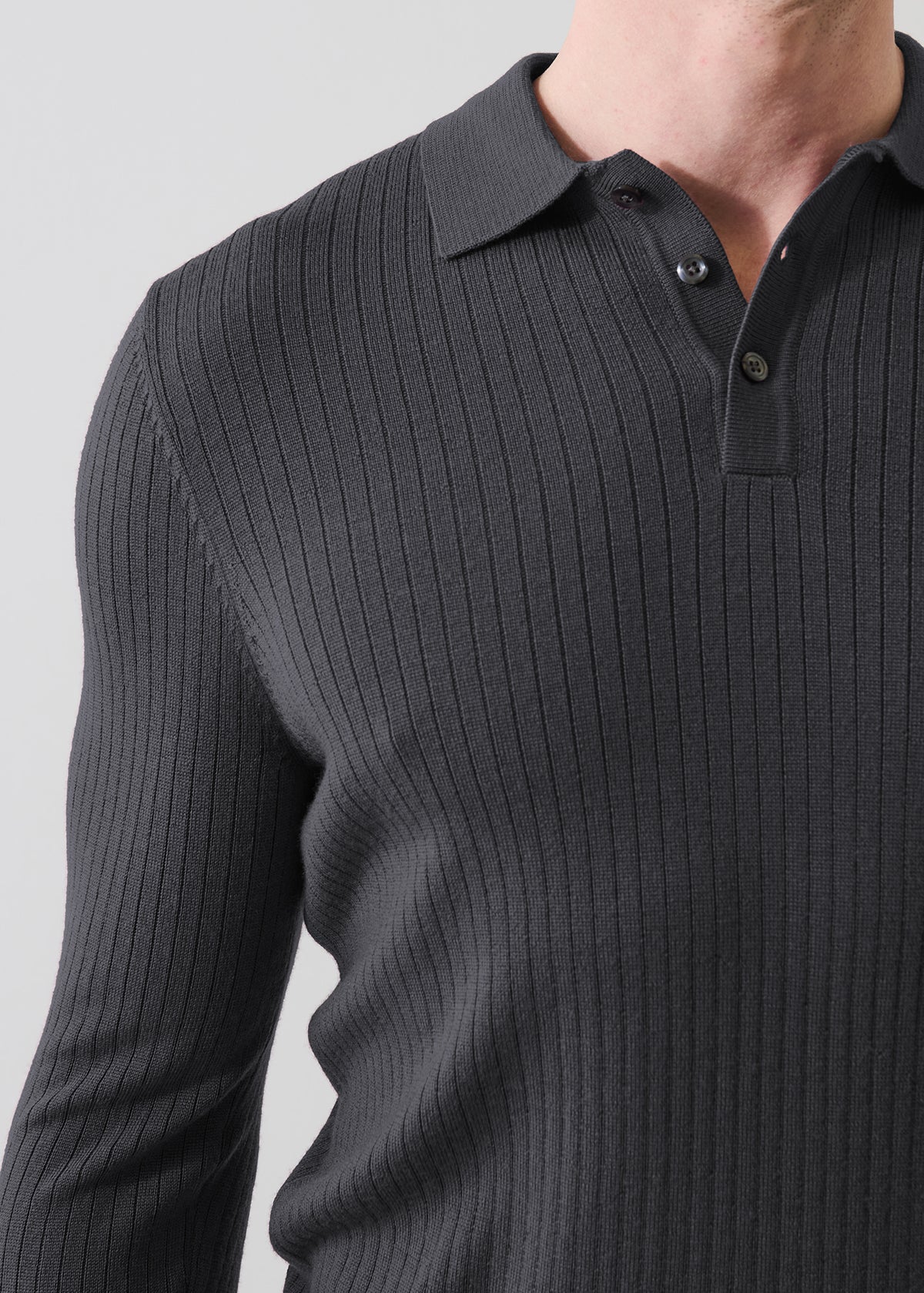 Drop Needle Merino Button Polo - PATRICK ASSARAF