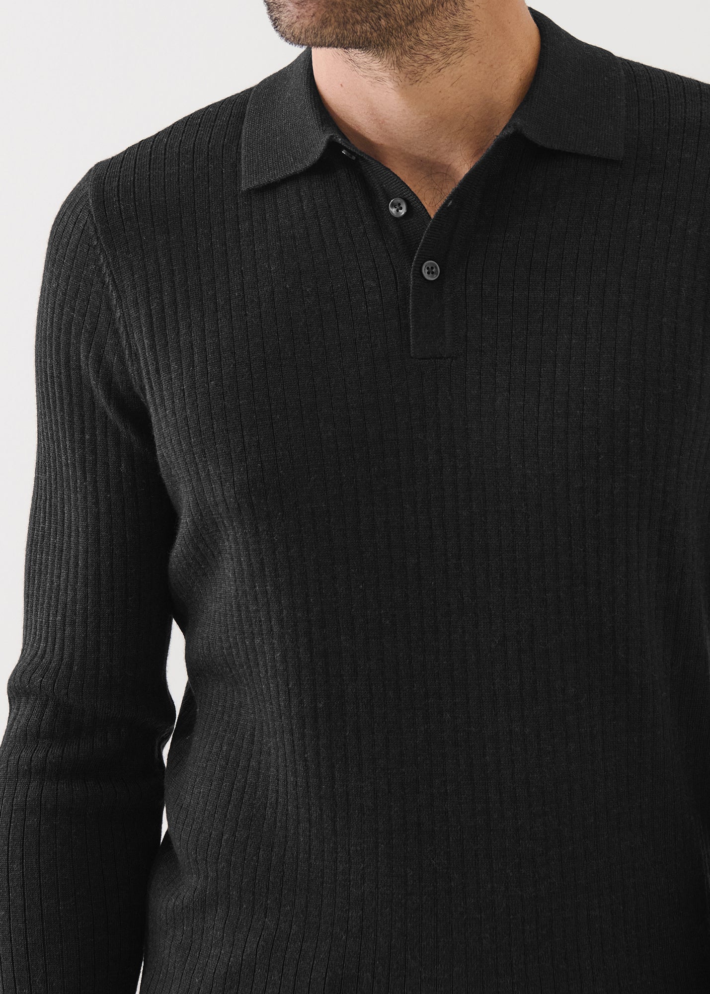 Merino Wide Ribbed Polo