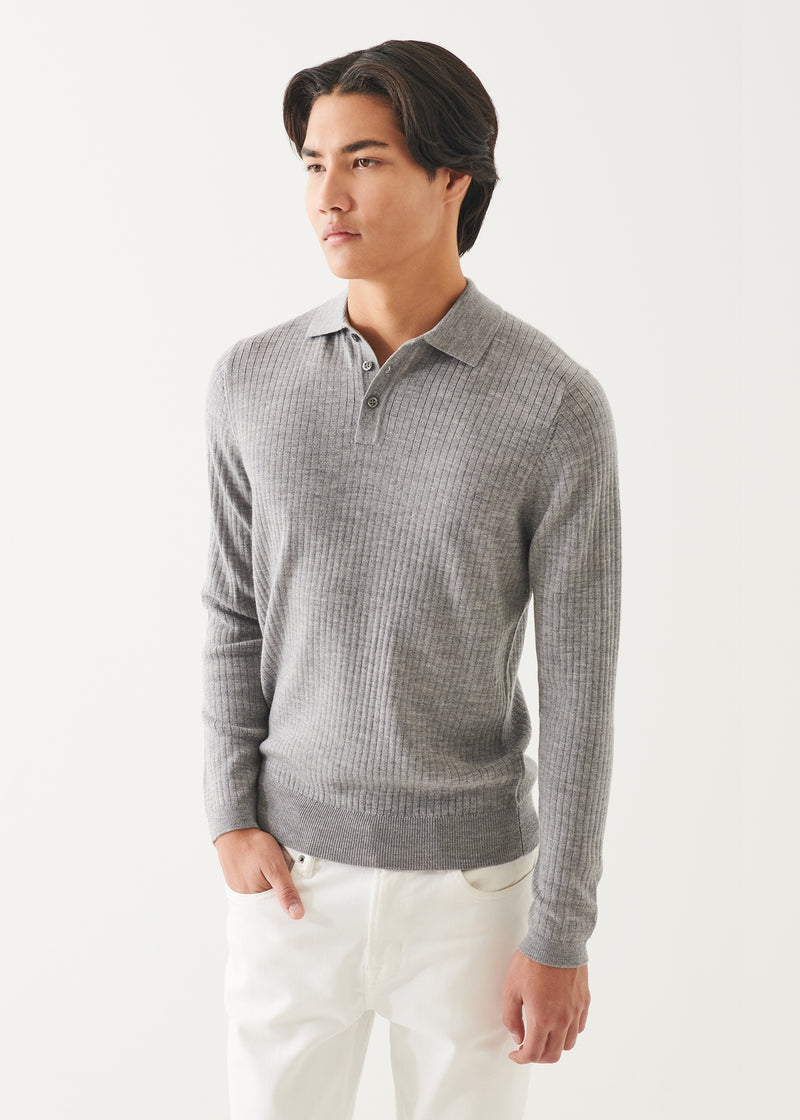 Merino Wide Ribbed Polo