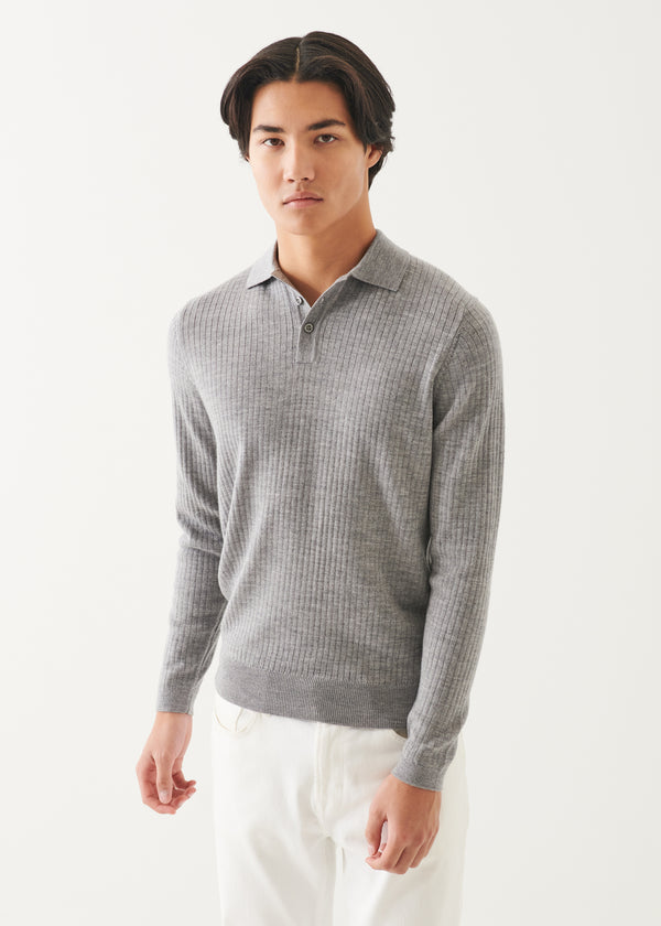 Merino Wide Ribbed Polo