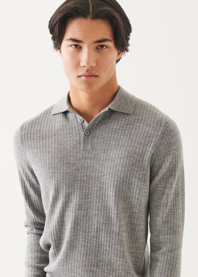 Merino Wide Ribbed Polo