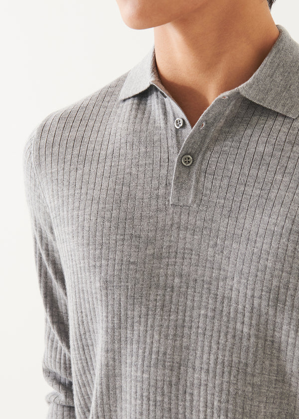 Merino Wide Ribbed Polo