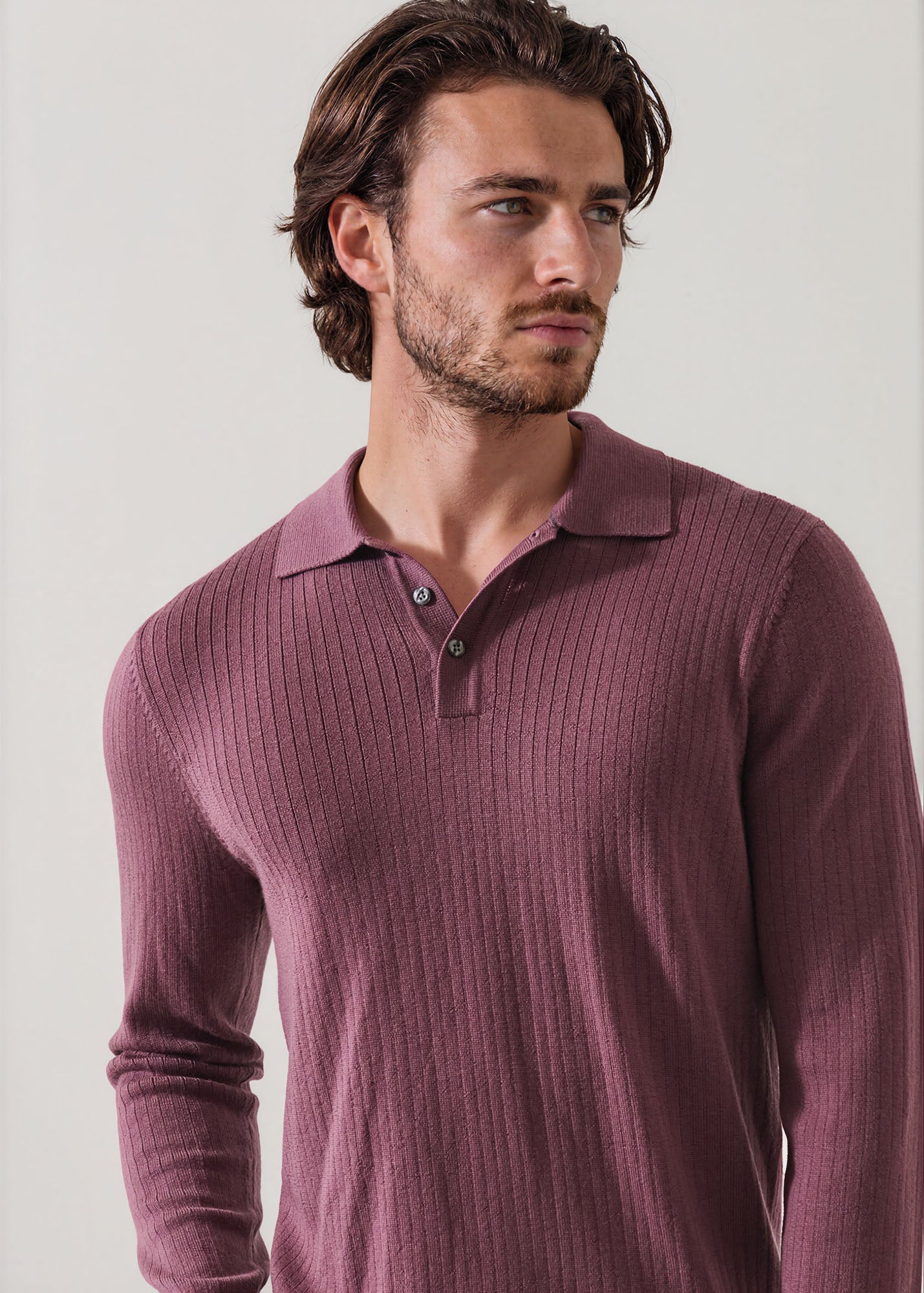 Drop Needle Merino Button Polo - PATRICK ASSARAF