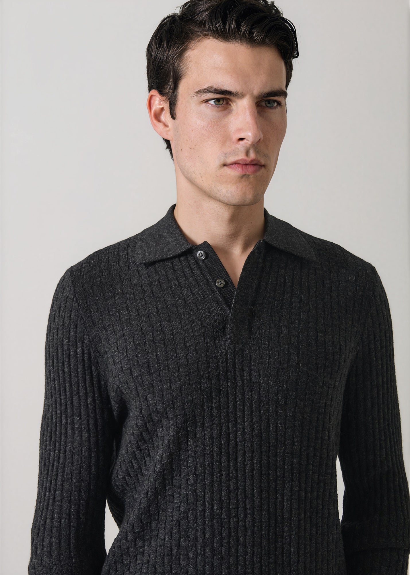 Extra-Fine Merino Wool Basketweave Polo - PATRICK ASSARAF