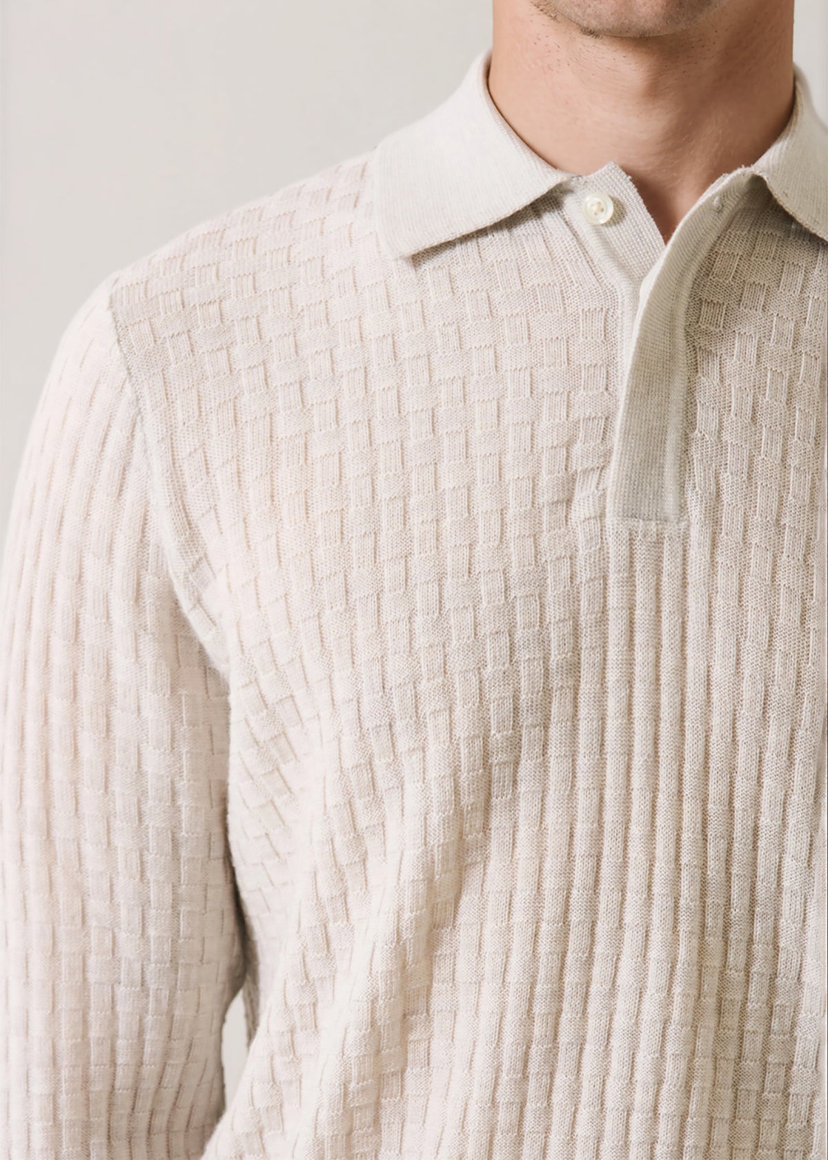 Extra-Fine Merino Wool Basketweave Polo - PATRICK ASSARAF