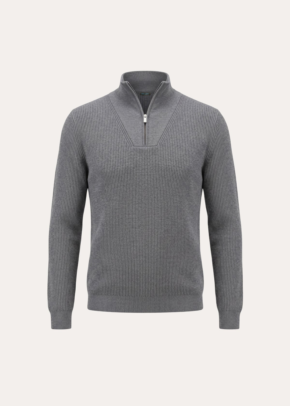 Extra-Fine Merino Wool Ribbed Quarter Zip Mock - PATRICK ASSARAF