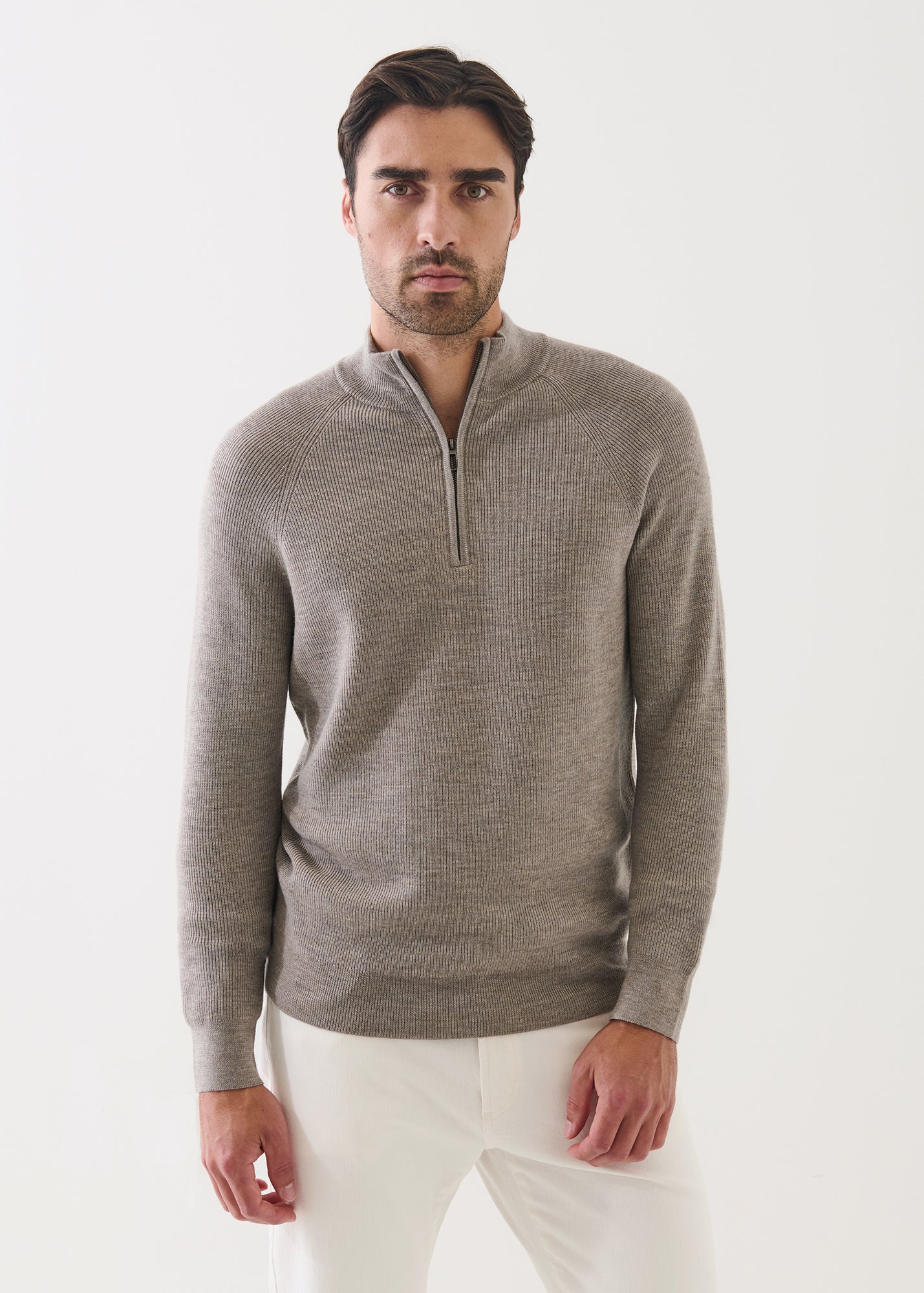 Merino Ribbed Quarter Zip