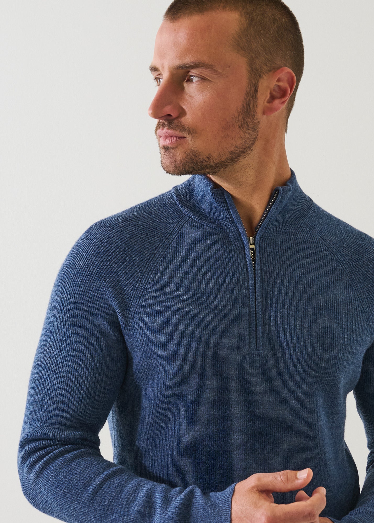 Merino Ribbed Quarter Zip