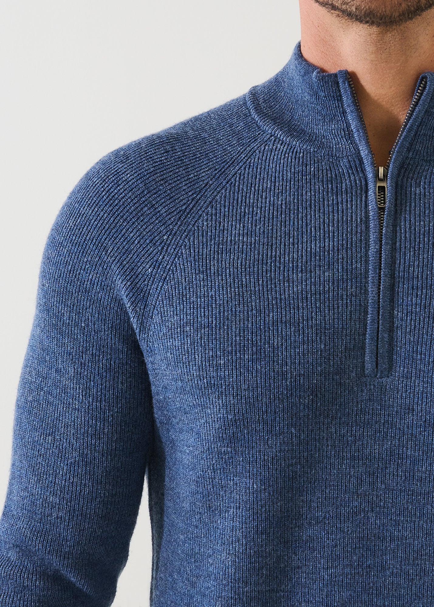 Merino Ribbed Quarter Zip
