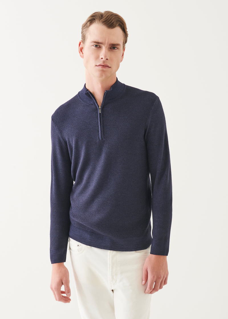 Extra-Fine Merino Textured Quarter Zip