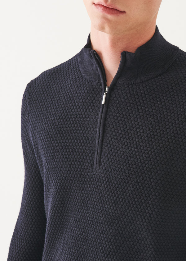 MERINO TEXTURED QUARTER ZIP