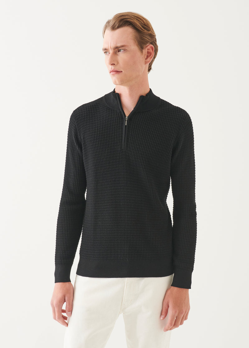 Merino Textured Quarter Zip