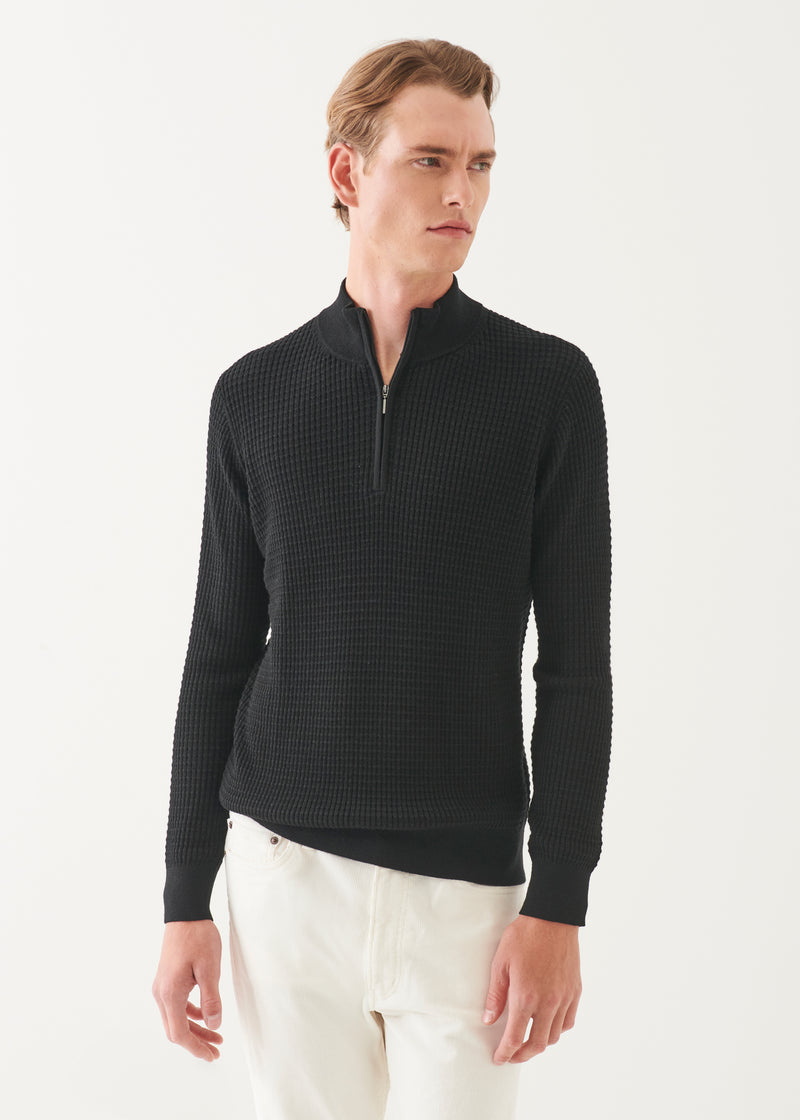 Merino Textured Quarter Zip