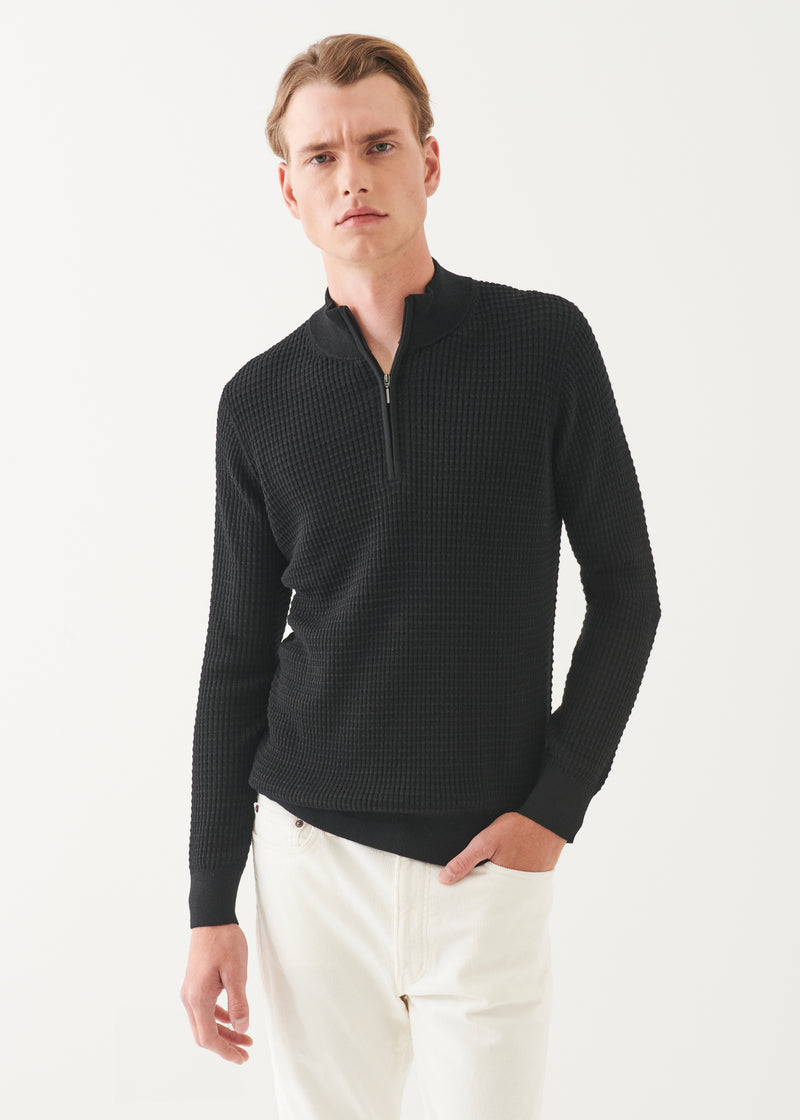 Merino Textured Quarter Zip