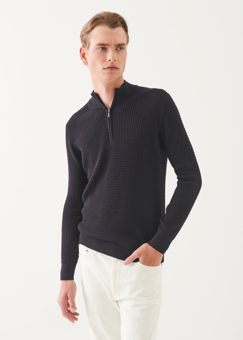 Merino Textured Quarter Zip